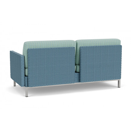 Lloyd Flanders™ Elements Left Arm Settee with Loom Arm and Back - Stillwater