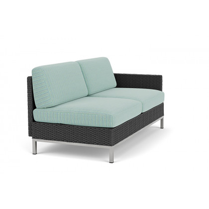 Lloyd Flanders™ Elements Left Arm Settee with Loom Arm and Back - Charcoal