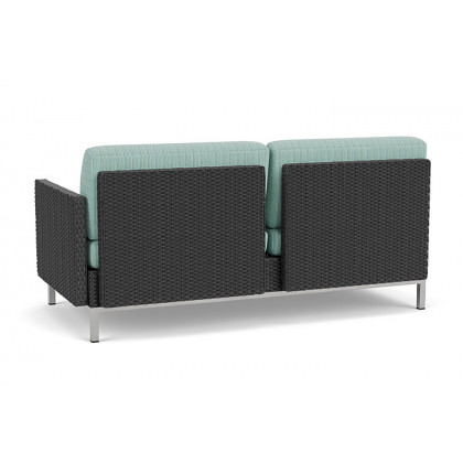Lloyd Flanders™ Elements Left Arm Settee with Loom Arm and Back - Charcoal