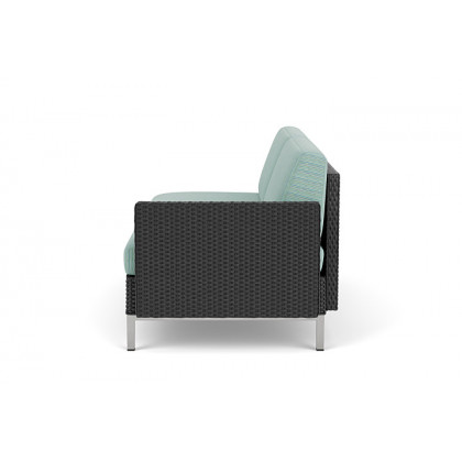 Lloyd Flanders™ Elements Left Arm Settee with Loom Arm and Back - Charcoal