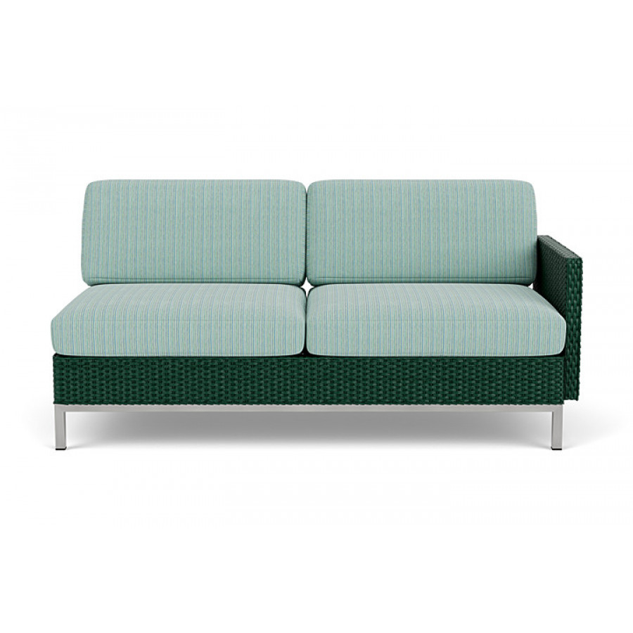 Lloyd Flanders™ Elements Left Arm Settee with Loom Arm and Back - Woodland