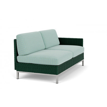 Lloyd Flanders™ Elements Left Arm Settee with Loom Arm and Back - Woodland