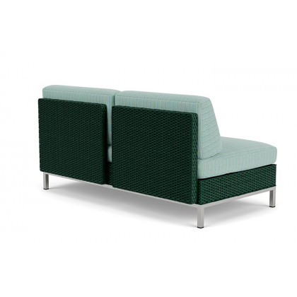 Lloyd Flanders™ Elements Left Arm Settee with Loom Arm and Back - Woodland