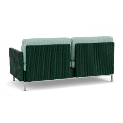 Lloyd Flanders™ Elements Left Arm Settee with Loom Arm and Back - Woodland