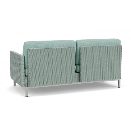 Lloyd Flanders™ Elements Left Arm Settee with Loom Arm and Back - Sea Glass