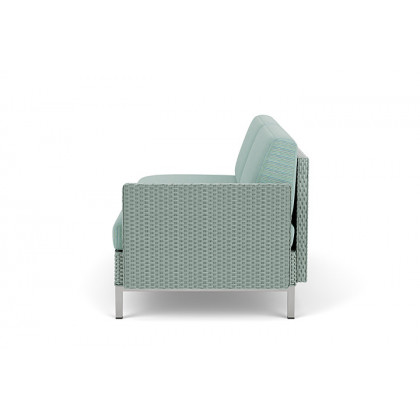 Lloyd Flanders™ Elements Left Arm Settee with Loom Arm and Back - Sea Glass