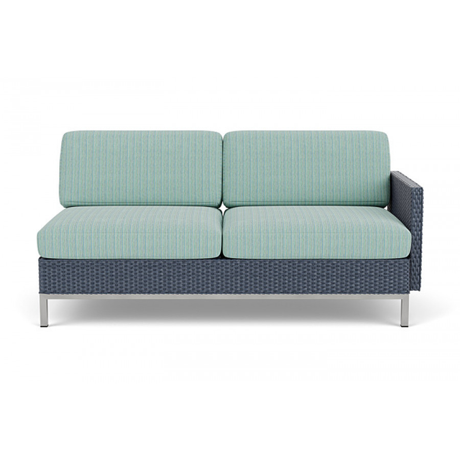 Lloyd Flanders™ Elements Left Arm Settee with Loom Arm and Back - Denim Blue