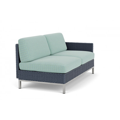 Lloyd Flanders™ Elements Left Arm Settee with Loom Arm and Back - Denim Blue