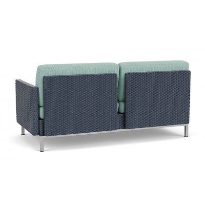 Lloyd Flanders™ Elements Left Arm Settee with Loom Arm and Back - Denim Blue
