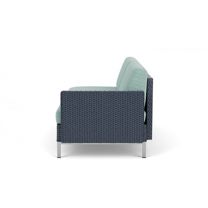 Lloyd Flanders™ Elements Left Arm Settee with Loom Arm and Back - Denim Blue