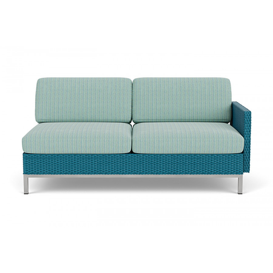 Lloyd Flanders™ Elements Left Arm Settee with Loom Arm and Back - Peacock