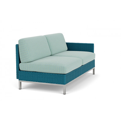 Lloyd Flanders™ Elements Left Arm Settee with Loom Arm and Back - Peacock