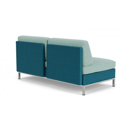 Lloyd Flanders™ Elements Left Arm Settee with Loom Arm and Back - Peacock
