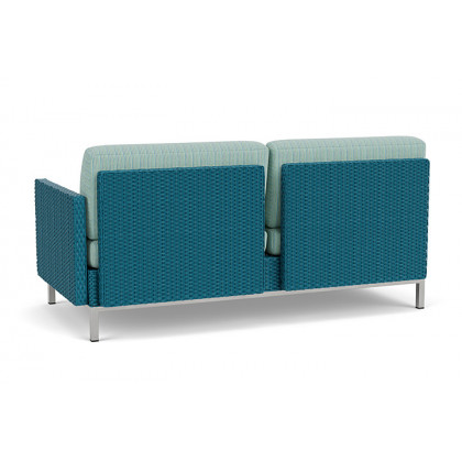 Lloyd Flanders™ Elements Left Arm Settee with Loom Arm and Back - Peacock