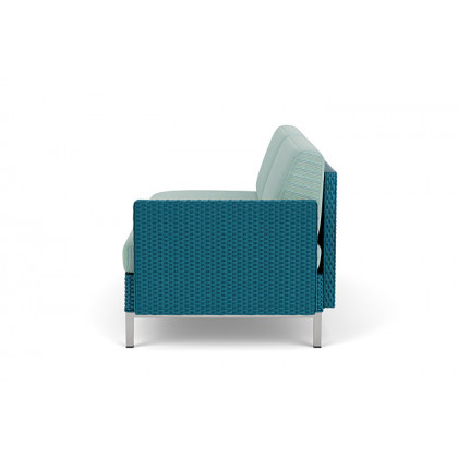 Lloyd Flanders™ Elements Left Arm Settee with Loom Arm and Back - Peacock