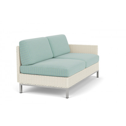 Lloyd Flanders™ Elements Left Arm Settee with Loom Arm and Back - Ivory