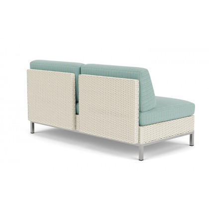 Lloyd Flanders™ Elements Left Arm Settee with Loom Arm and Back - Ivory