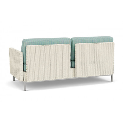 Lloyd Flanders™ Elements Left Arm Settee with Loom Arm and Back - Ivory