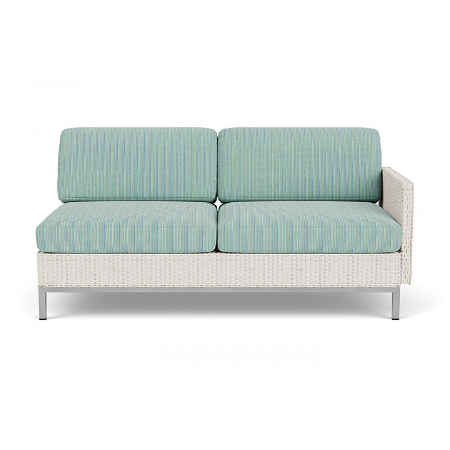 Lloyd Flanders™ Elements Left Arm Settee with Loom Arm and Back - Antique White