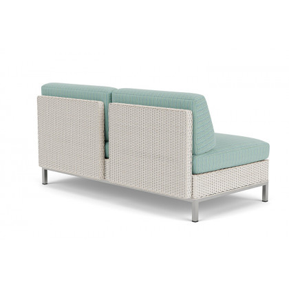 Lloyd Flanders™ Elements Left Arm Settee with Loom Arm and Back - Antique White