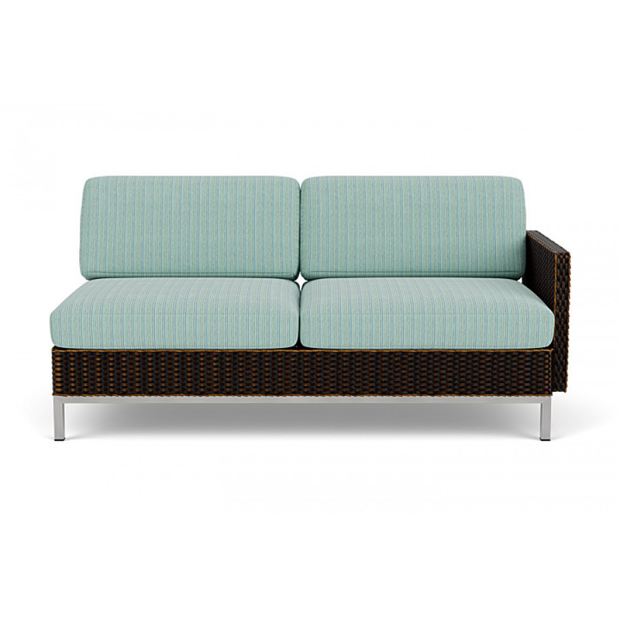 Lloyd Flanders™ Elements Left Arm Settee with Loom Arm and Back - Mink