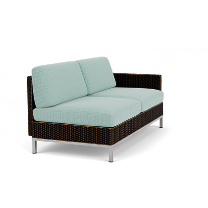 Lloyd Flanders™ Elements Left Arm Settee with Loom Arm and Back - Mink