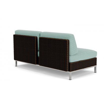 Lloyd Flanders™ Elements Left Arm Settee with Loom Arm and Back - Mink