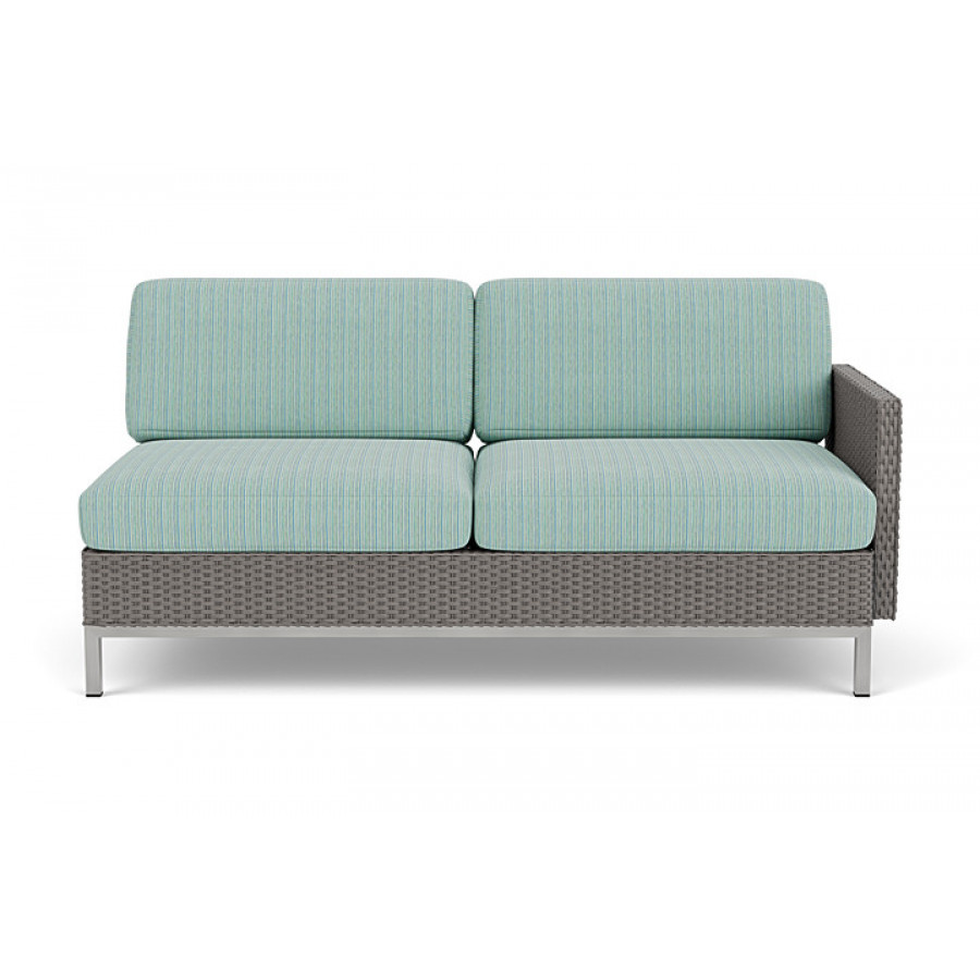 Lloyd Flanders™ Elements Left Arm Settee with Loom Arm and Back - Pewter