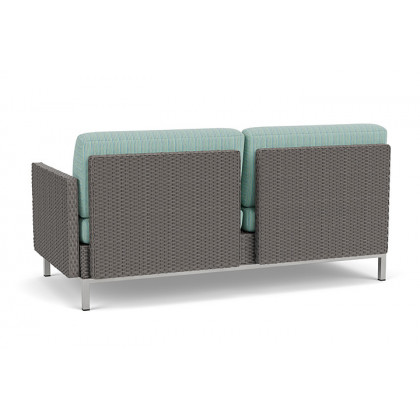 Lloyd Flanders™ Elements Left Arm Settee with Loom Arm and Back - Pewter
