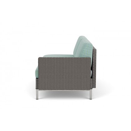 Lloyd Flanders™ Elements Left Arm Settee with Loom Arm and Back - Pewter