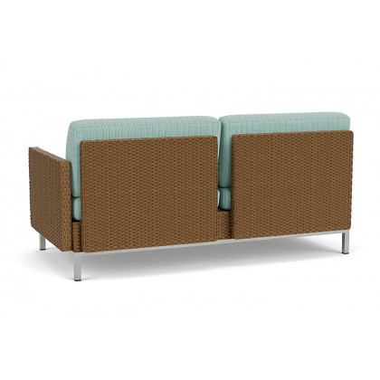 Lloyd Flanders™ Elements Left Arm Settee with Loom Arm and Back - Hickory