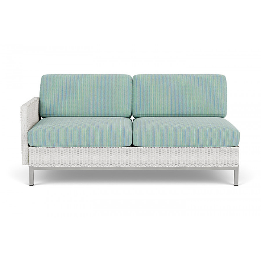 Lloyd Flanders™ Elements Right Arm Settee with Loom Arm and Back - Matte White