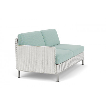 Lloyd Flanders™ Elements Right Arm Settee with Loom Arm and Back - Matte White