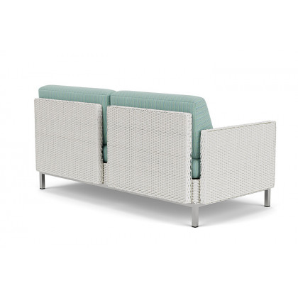 Lloyd Flanders™ Elements Right Arm Settee with Loom Arm and Back - Matte White