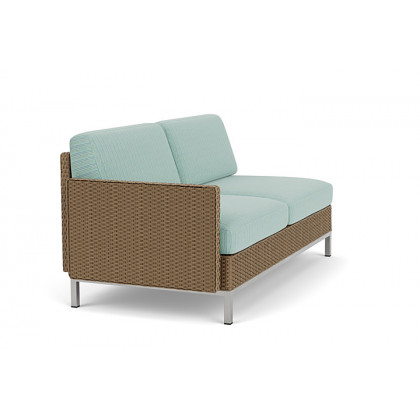 Lloyd Flanders™ Elements Right Arm Settee with Loom Arm and Back - Fawn