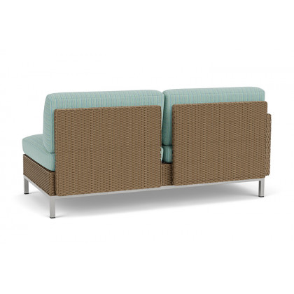 Lloyd Flanders™ Elements Right Arm Settee with Loom Arm and Back - Fawn