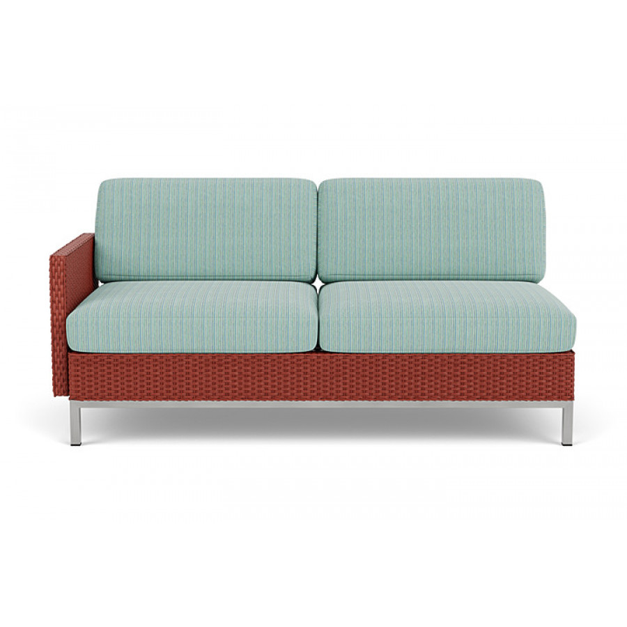 Lloyd Flanders™ Elements Right Arm Settee with Loom Arm and Back - Terracotta