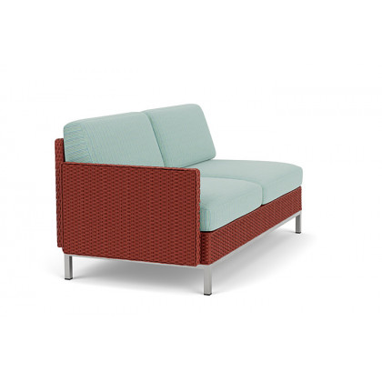Lloyd Flanders™ Elements Right Arm Settee with Loom Arm and Back - Terracotta