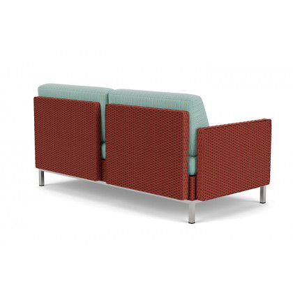 Lloyd Flanders™ Elements Right Arm Settee with Loom Arm and Back - Terracotta