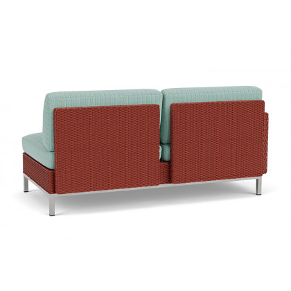 Lloyd Flanders™ Elements Right Arm Settee with Loom Arm and Back - Terracotta