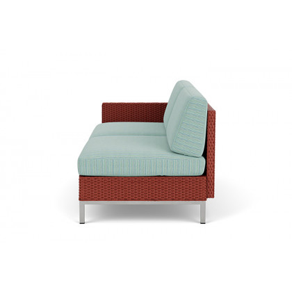 Lloyd Flanders™ Elements Right Arm Settee with Loom Arm and Back - Terracotta
