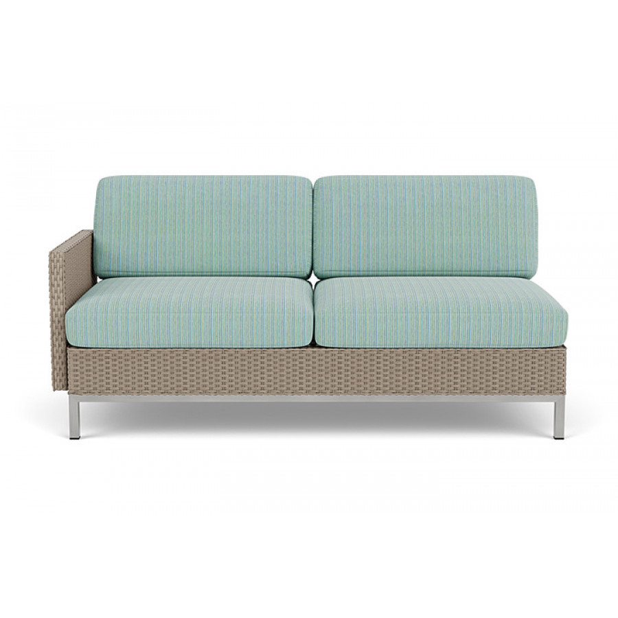 Lloyd Flanders™ Elements Right Arm Settee with Loom Arm and Back - French Beige