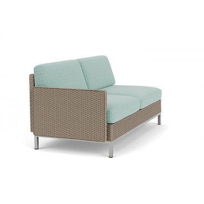 Lloyd Flanders™ Elements Right Arm Settee with Loom Arm and Back - French Beige
