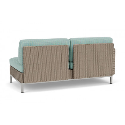 Lloyd Flanders™ Elements Right Arm Settee with Loom Arm and Back - French Beige