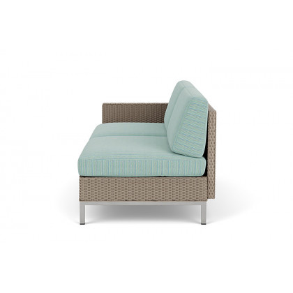 Lloyd Flanders™ Elements Right Arm Settee with Loom Arm and Back - French Beige