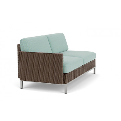 Lloyd Flanders™ Elements Right Arm Settee with Loom Arm and Back - Bark