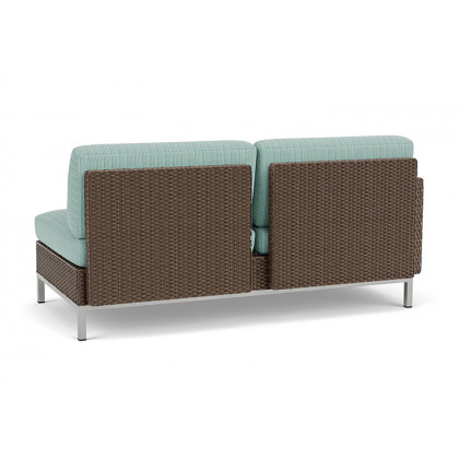 Lloyd Flanders™ Elements Right Arm Settee with Loom Arm and Back - Bark