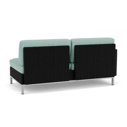 Lloyd Flanders™ Elements Right Arm Settee with Loom Arm and Back - Ebony