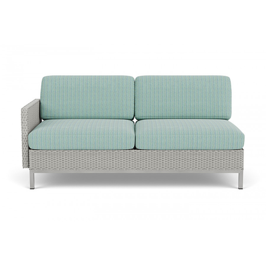 Lloyd Flanders™ Elements Right Arm Settee with Loom Arm and Back - Platinum