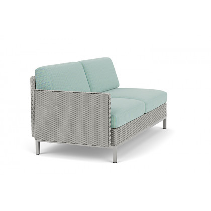 Lloyd Flanders™ Elements Right Arm Settee with Loom Arm and Back - Platinum